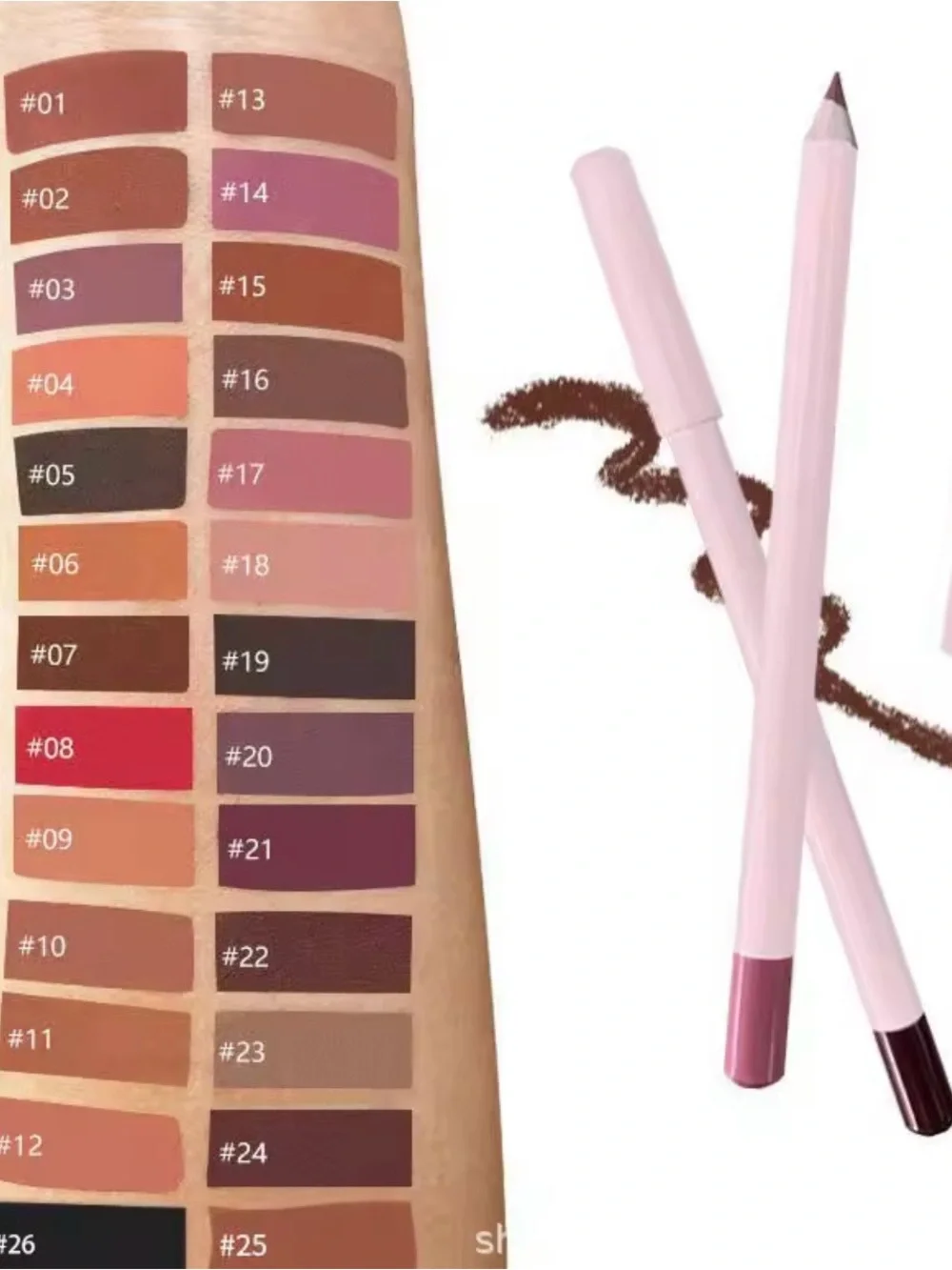 Pink Lip Liner Pencil — Brown Shade